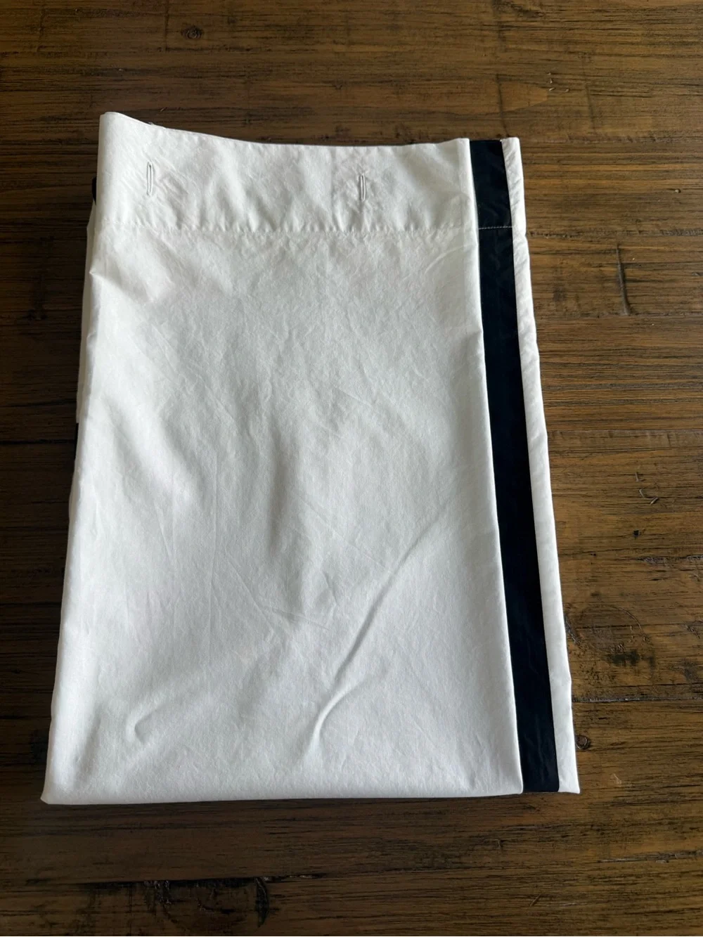 Pottery Barn Morgan White Shower Curtain with Black Banded Trim